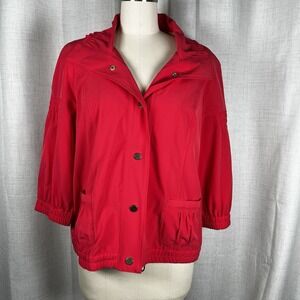 NEW! Zenergy Chico's  Women's 2 Large Red Neema Nadia Jacket‎ Snap Buttons